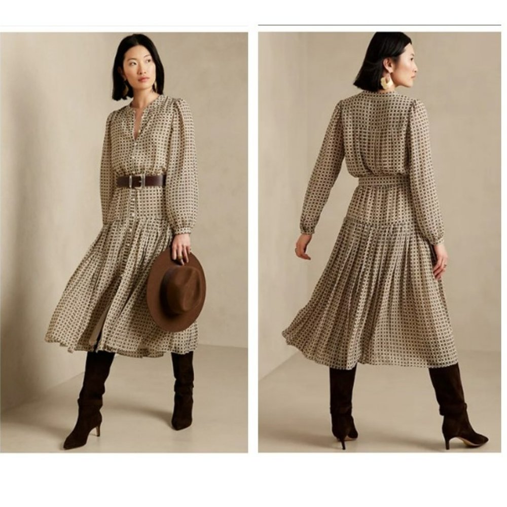 Banana Republic Pleated Midi Dress